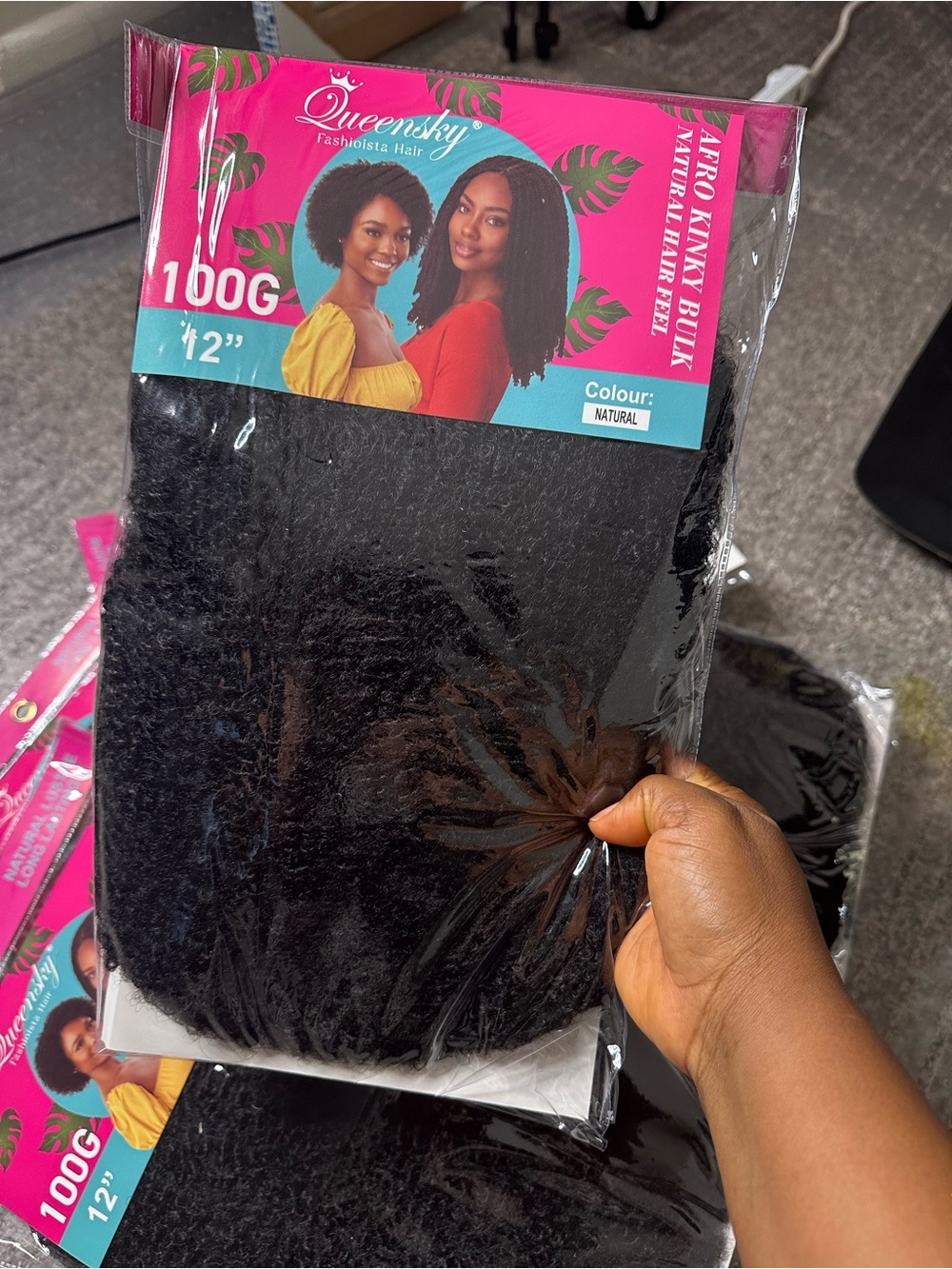 3 BUNDLES FOR FULL HEAD Natural 12" Afro Kinky Bulk Hair FOR MINI TWIST AND LOCS
